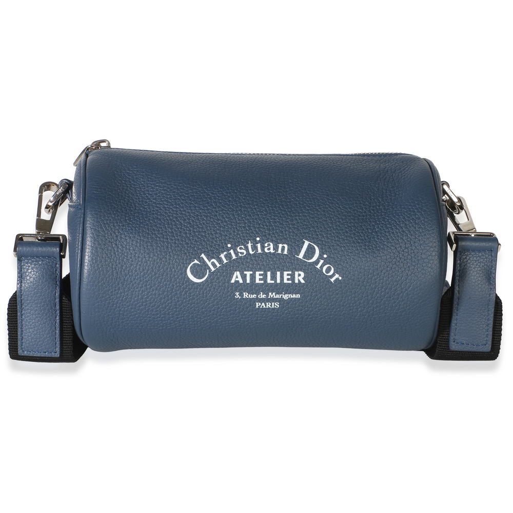 Christian Dior Navy Cowhide Atelier Roller Pouch